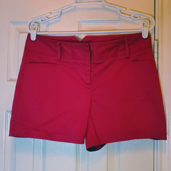EXPRESS Design Studio Mid Rise Red Shorts 8 - Picture 1 of 8